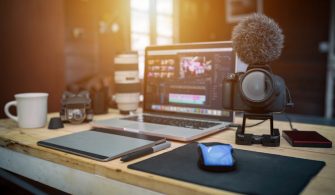 Studio,Office,House,The,Laptop,Camera,And,Drone,Gear,For